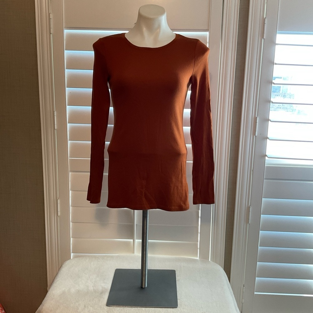 a new day Burnt Orange Crewneck Long Sleeve Top
